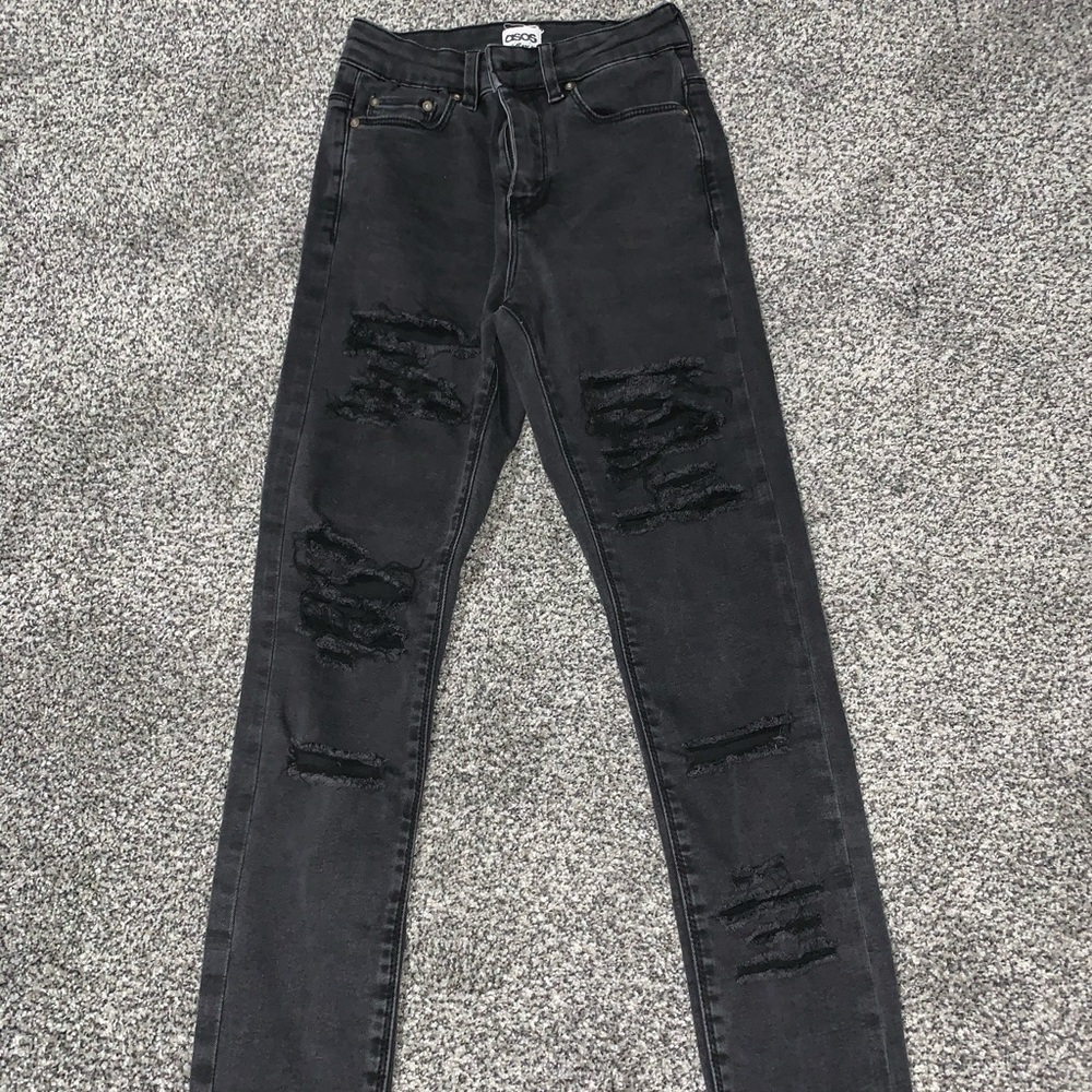 ASOS Denim Destroyed Ankle Crop High Rise